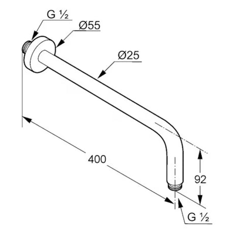 Sprchové rameno Kludi A-Qa v chromovém provedení s délkou 40 cm