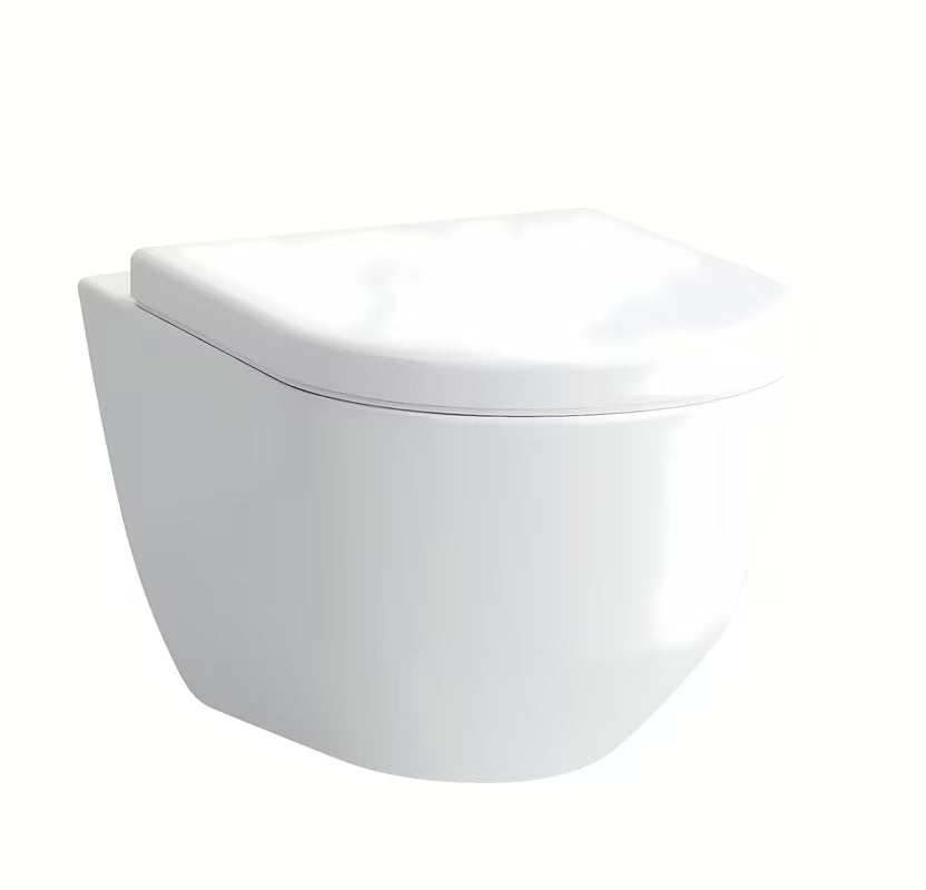 Bílé závěsné WC Laufen Pro bez splachovacího okruhu se skrytým uchycením EasyFit 2.0.