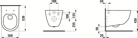 Bílé závěsné WC Laufen Pro s bezokrajovým provedením Rimless a skrytým uchycením EasyFit 2.0