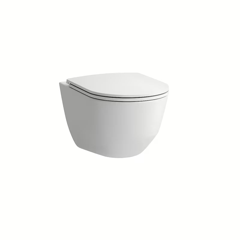 Bílé závěsné WC Laufen Pro bez splachovacího okruhu se slim prkénkem SoftClose a skrytým upevněním.