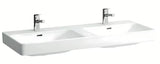 Bílé keramické dvojumyvadlo Laufen Pro S 120 x 46 cm se dvěma otvory pro baterii