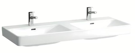 Bílé keramické dvojumyvadlo Laufen Pro S 120 x 46 cm se dvěma otvory pro baterii