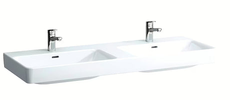 Bílé keramické dvojumyvadlo Laufen Pro S 130x46 cm pro zabudování do koupelnového nábytku