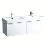 Bílé keramické dvojumyvadlo Laufen Pro S 130x46 cm pro zabudování do koupelnového nábytku