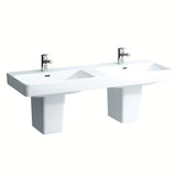 Bílé keramické dvojumyvadlo Laufen Pro S 130x46 cm pro zabudování do koupelnového nábytku