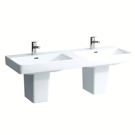 Bílé keramické dvojumyvadlo Laufen Pro S 130x46 cm pro zabudování do koupelnového nábytku