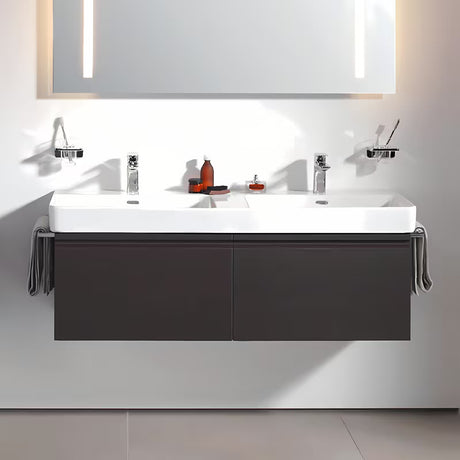 Bílé keramické dvojumyvadlo Laufen Pro S 130x46 cm pro zabudování do koupelnového nábytku
