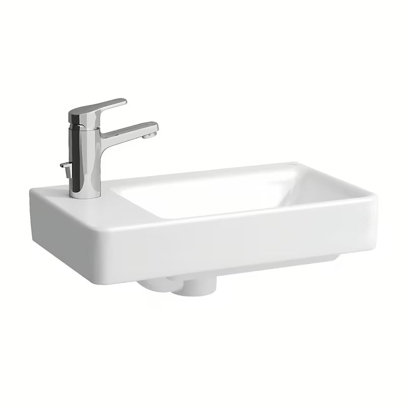 Bílé keramické umývátko Laufen Pro S 48x28 cm s otvorem pro baterii na levé straně