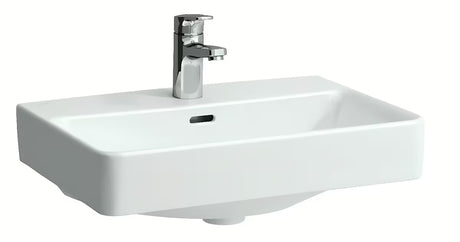 Bílé závěsné keramické umyvadlo Laufen Pro S 55x38 cm s přepadem a otvorem pro baterii uprostřed