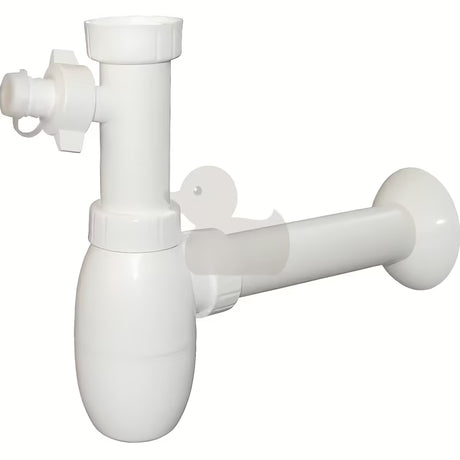 Bílý dřezový sifon SIKO Multi s odbočovačkou, vhodný k pákové baterii s výpustí 5/4x40