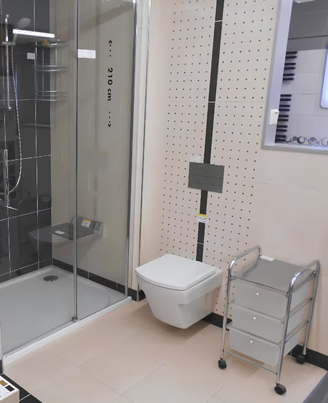 Multi Element Chrome vozík s kolečky se třemi odnímatelnými plastovými šuplíky do koupelny