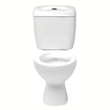Bílé WC kombi Multi Eur v klasickém stylu se zadním odpadem a armaturou DualFlush