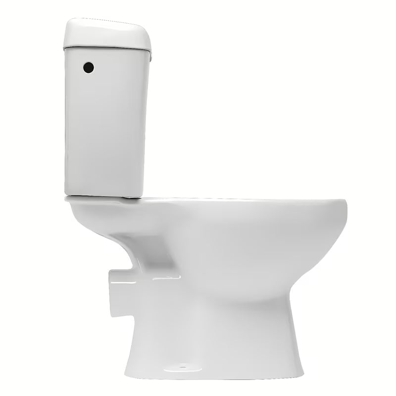 Bílé WC kombi Multi Eur v klasickém stylu se zadním odpadem a armaturou DualFlush