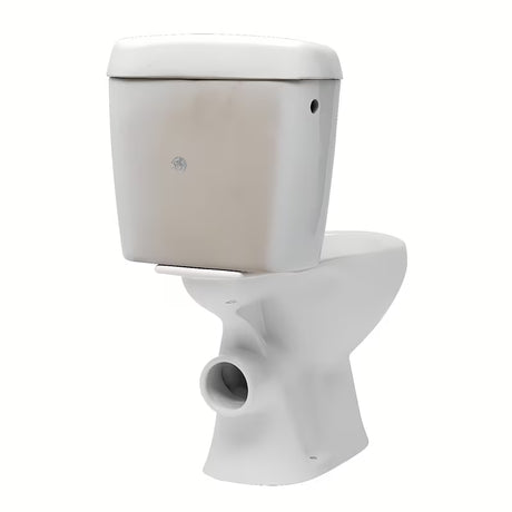 Bílé WC kombi Multi Eur v klasickém stylu se zadním odpadem a armaturou DualFlush