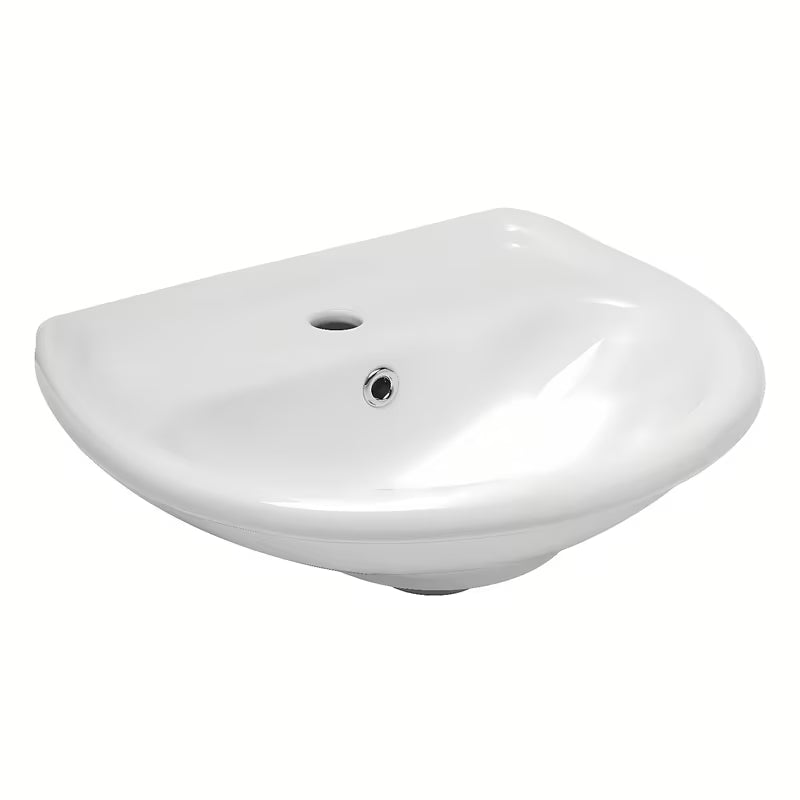 Bílé závěsné keramické umyvadlo Multi 50 x 39,5 cm s otvorem pro baterii uprostřed