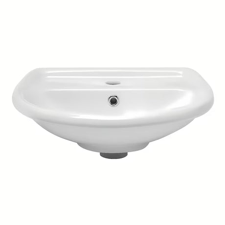 Bílé závěsné keramické umyvadlo Multi 50 x 39,5 cm s otvorem pro baterii uprostřed