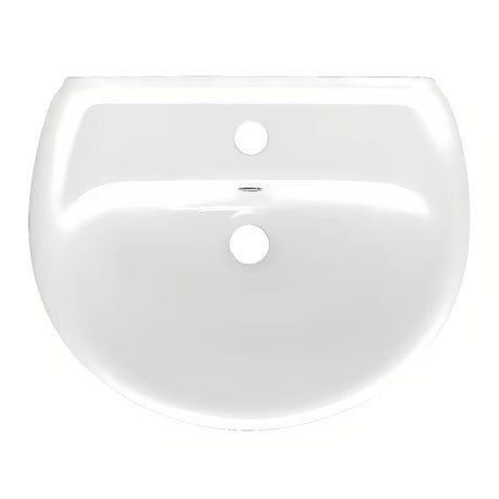 Bílé závěsné keramické umyvadlo Multi 50 x 39,5 cm s otvorem pro baterii uprostřed