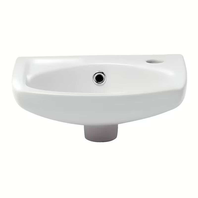 Bílé keramické umývátko Multi 35x28 cm s otvorem pro baterii vpravo