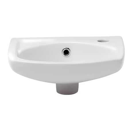 Bílé keramické umývátko Multi 35x28 cm s otvorem pro baterii vpravo