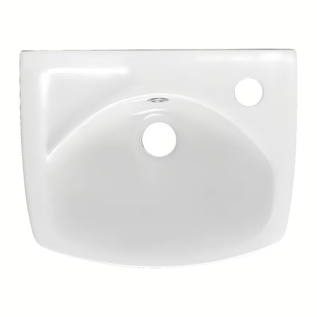 Bílé keramické umývátko Multi 35x28 cm s otvorem pro baterii vpravo
