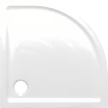 Bílá čtvrtkruhová akrylátová sprchová vanička 80x80x15 cm s protiskluzovými drážkami