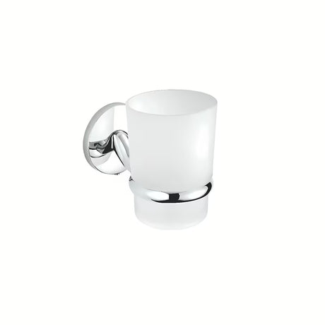 Koupelnová sklenička Multi Simple v chromovém držáku s matným sklem