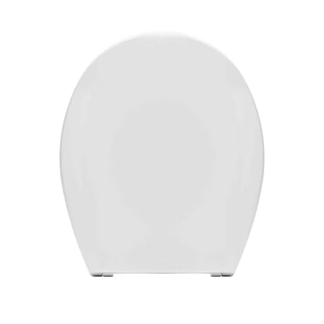 Bílé WC sedátko Multi Unisetplus z duroplastu s antibakteriální úpravou a plastovými panty se skrytým uchycením.