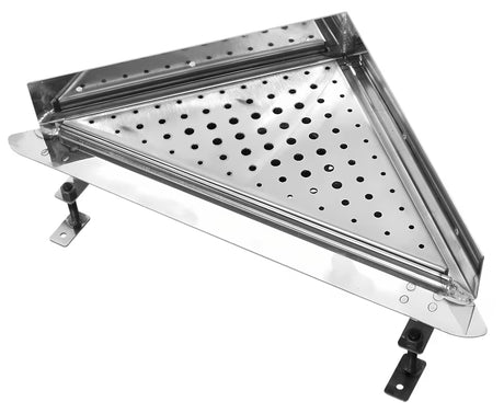 Rohový sprchový žlab Multi 30x30 cm v nerezovém provedení s roštem a sifonem
