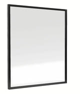 Koupelnové zrcadlo Naturel s černým hliníkovým rámem o rozměru 80 x 80 cm.