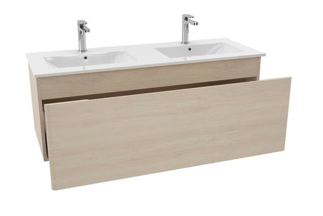 Skříňka Naturel Ancona s keramickým dvojumyvadlem 120x46 cm v dekoru akácie