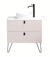 Naturel Art Deco skříňka pod umyvadlo na desku v barvě rose beige s černými matnými akcenty