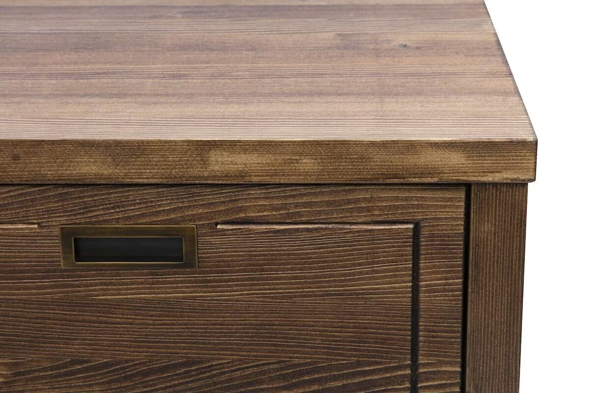 Naturel Country skříňka pod umyvadlo na desku 90 cm z masivního smrku v odstínu palisandr