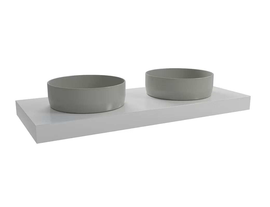 Závěsná deska pod umyvadlo Naturel Dolce v barvě glossy white o rozměru 120x8x50 cm