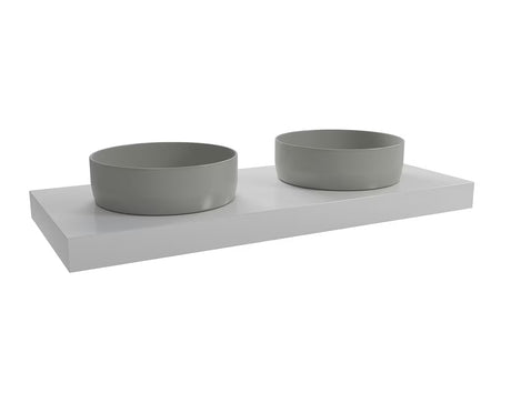 Závěsná deska pod umyvadlo Naturel Dolce v barvě glossy white o rozměru 120x8x50 cm