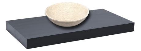 Černá deska pod umyvadlo Naturel Dolce 90 x 50 x 8 cm bez výřezů pro sifon a baterii