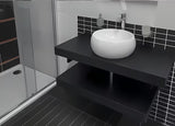Černá deska pod umyvadlo Naturel Dolce 90 x 50 x 8 cm bez výřezů pro sifon a baterii