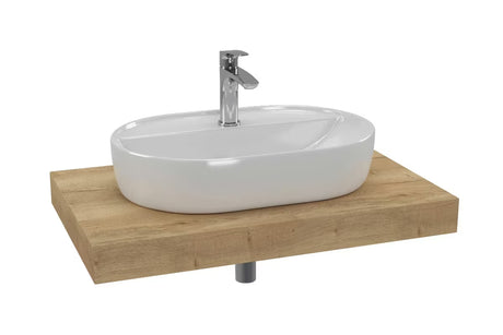 Koupelnová sestava Naturel Dolce 80x50 cm v dekoru dub halifax s umyvadlem na desku a baterií