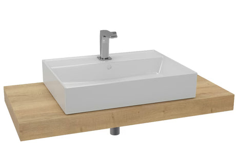 Koupelnová sestava Naturel Dolce 100x50 cm v dekoru dub halifax s umyvadlem na desku a stojánkovou baterií