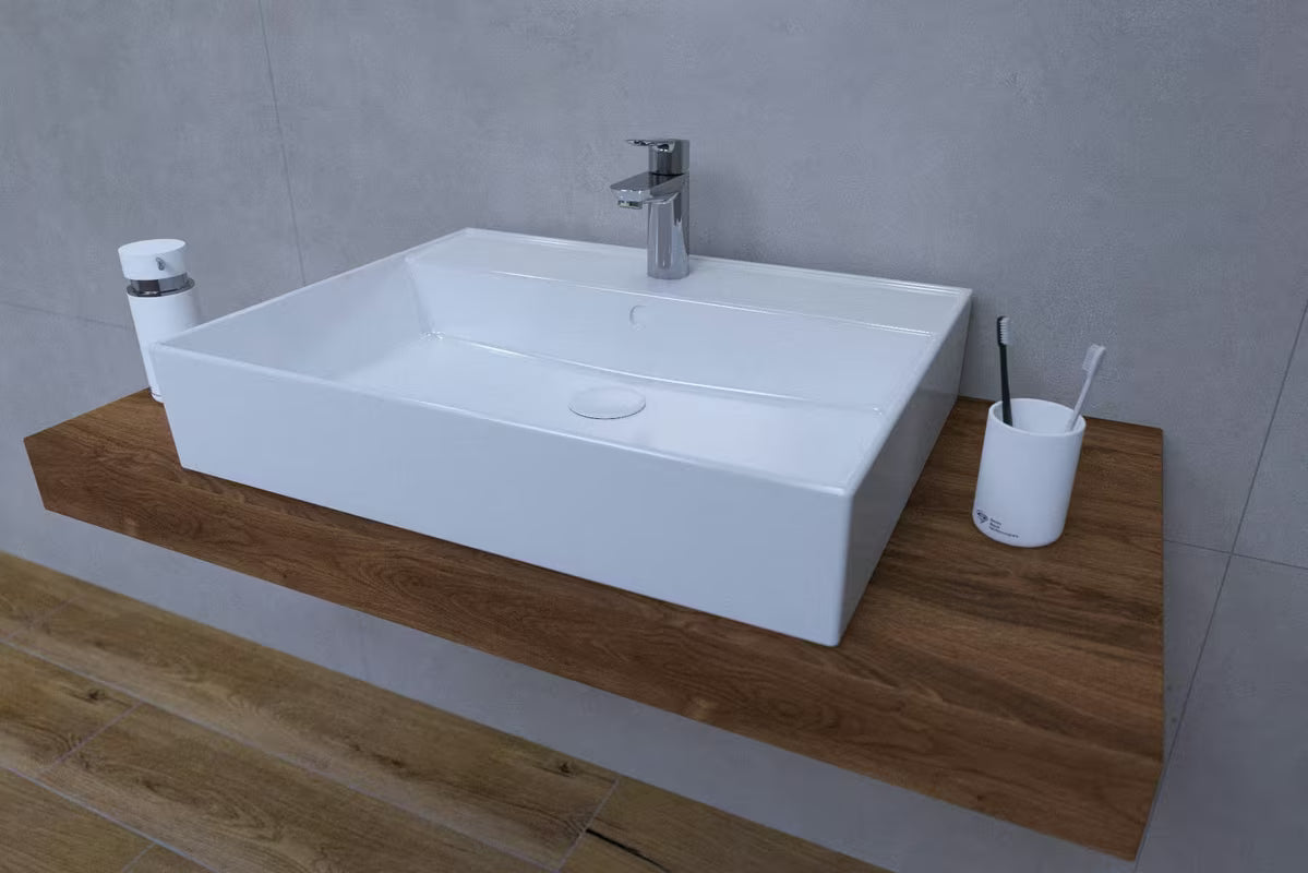 Koupelnová sestava Naturel Dolce 100x50 cm v dekoru dub charleston s umyvadlem, deskou a baterií