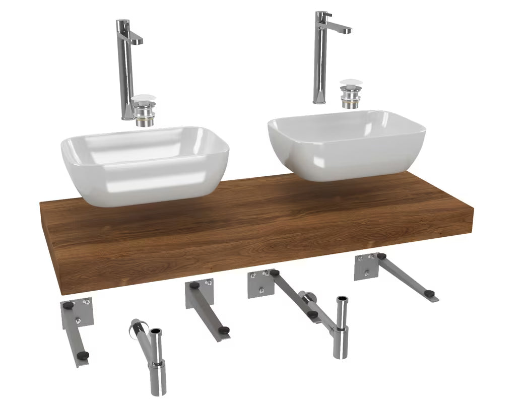 Koupelnová sestava Naturel Dolce s deskou 120x50 cm v dekoru dub charleston pro dvě umyvadla na desku