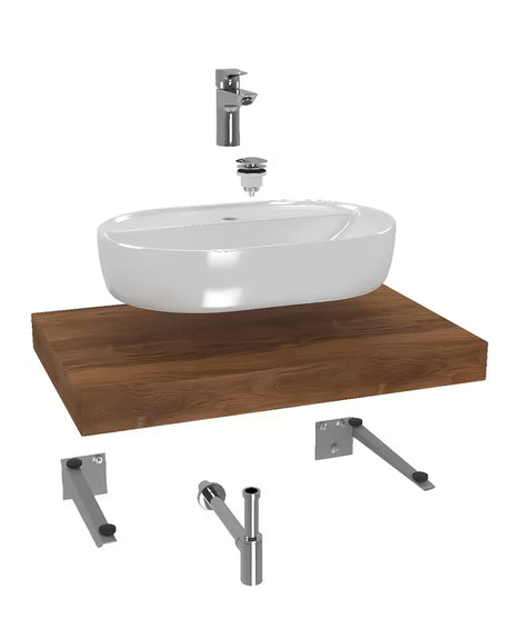 Naturel Dolce koupelnová sestava s deskou 80x50 cm v dekoru dub charleston a umyvadlem na desku