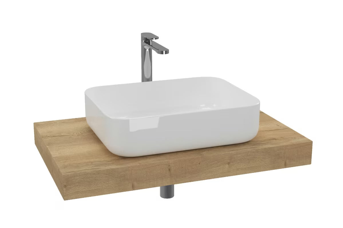 Koupelnová sestava Naturel Dolce s deskou v dekoru dub halifax a umyvadlem na desku