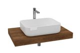 Koupelnová sestava Naturel Dolce 80x50 cm v dekoru dub charleston s umyvadlem na desku a vysokou baterií.