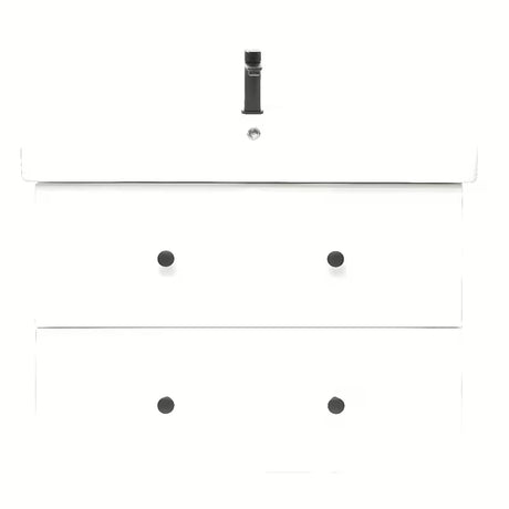 Bílá koupelnová skříňka s keramickým umyvadlem Naturel Forli v moderním jednoduchém designu