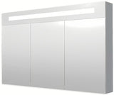 Zrcadlová skříňka Naturel 120x75 cm v šedostříbrné barvě se třemi zrcadlovými dvířky a LED osvětlením