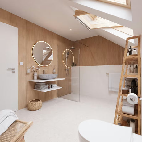 Stojící regál Naturel Home v dekoru ořech s matným povrchem z masivního dřeva