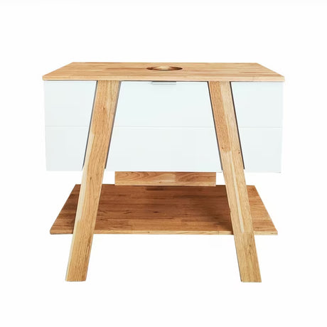 Stojící koupelnová skříňka pod umyvadlo na desku Naturel Home 80x73x46 cm v barvě ořech/bílá.