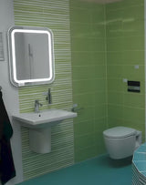 Obdélníkové koupelnové LED zrcadlo Naturel Iluxit 60x70 cm s vyhříváním proti zamlžení a senzorem