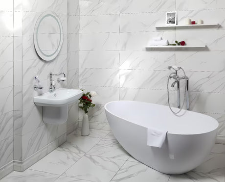 Kulaté LED zrcadlo Naturel Iluxit 67 cm s chladně bílým osvětlením bez vypínače