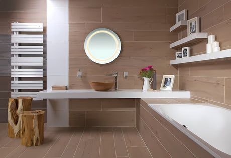 Kulaté LED zrcadlo Naturel Iluxit 67 cm s chladně bílým osvětlením bez vypínače